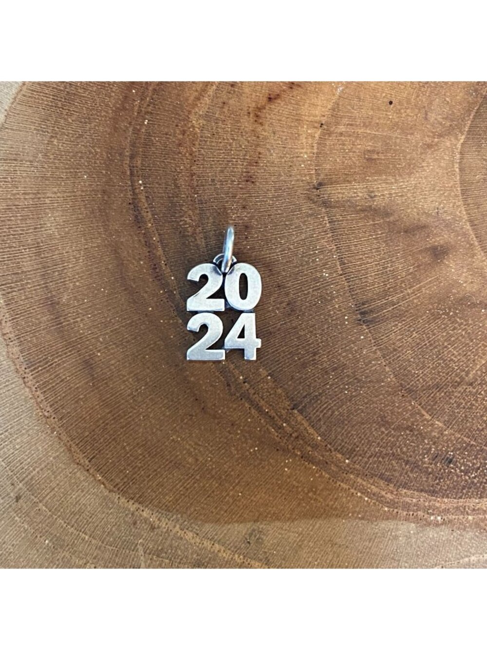 RETIRED James Avery 2024 Stacked Year Charm, Sterling Silver